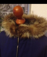 Parka in blau Übergangsparka M L Fellkapuze