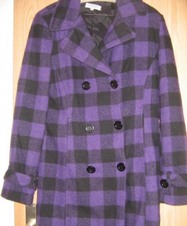 Gothic,Punk Lila Karierter Mantel