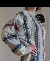 Oversize true vintage pullover Pulli Granny boho oldschhol retro streifen 