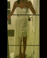 weiß silbernes kleid 