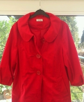 Petticoat Trenchcoat Mantel Jacke Frühjahr Cape Übergang Rot 40 42