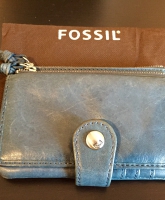 Fossil Portemonee Portemonnaie blau Türkis 