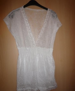 Spitze Häckel Oberteil transparent Blumen