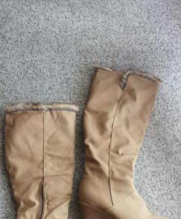 Stiefel Winterstiefel warmes Fell/Futter, beige/nude Größe 37 - NEU! Trendig!