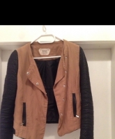 Zara Jacke/Blazer mit Lederärmeln