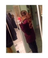 Dunkelroter Minimum Parka mit Echtpelzkragen