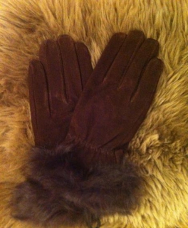 Edle Echtleder Handschuhe mit Fell 