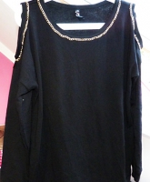 Schwarzer Pullover Oversize Gold