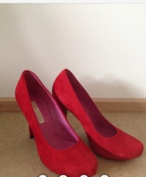 Schicke rote echtleder Pumps 