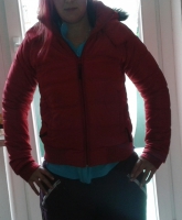 rote dickere jacke für winter 