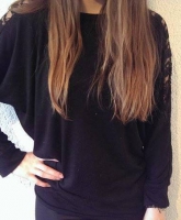 Spitzenshirt Spitze Schwarz