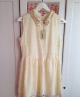 - Glitzerkleid Creme/Weiss Gr. 40 (M) 38 Jovonnista Pailetten - 