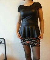 Wetlook Leder Netz Oberteil Gothic Punk