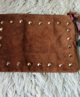 Braune Echtleder Clutch