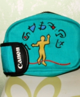 Canon Cameratasche Gürteltasche, türkis mit Pop art Motiv