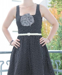 Pin Up Kleid Vintag boho 50er 60er Jahre bohemian Paris Schleife 