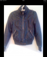 Coole Fishbone Lederjacke 