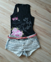 Shirt Flower schwarz 