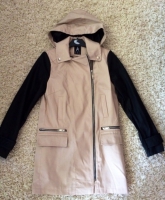 Mantel mit Lederimitat ärmel