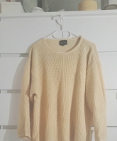 Vintage Gelber Großer Pulli Langärmlig