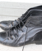 Vintage Schnürboots Stiefel Gr. 39 Schwarz Granny boho 
