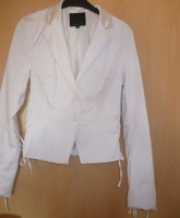Weiße Jacke mit Schnürung Gr. 38 Übergangsjacke Blazer