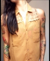 Transparente braune Bluse