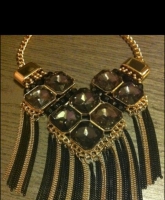 Ausgefallene XL Statementkette Kette Retro Blogger Look 