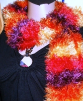 Schal, Fransenschal, Wolle, regenbogenfarben, Handarbeit!