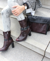 Orig Clarks Echt Leder Stiefeletten Stiefel High Heels Hohe Schuhe 36 Blogger Rot Braun