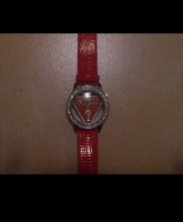 Guess Armbanduhr Damenuhr XL Rot Silber
