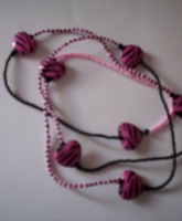 Herz-Kette in Tigeroptik - pink-schwarz - ein MUST-HAVE !