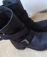 NEU Steve Madden Boots Biker Cowboy Ankle Echtleder Schnallen