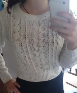 schöner weißer strickpullover 34/36