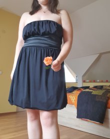 Schwarzes Kleid Ballonkleid Damen M 