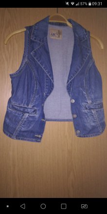 Jeansweste ärmellos taillenlang