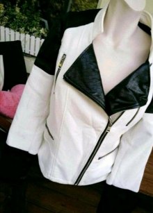 Damenjacke mit Kunstleder Größe M