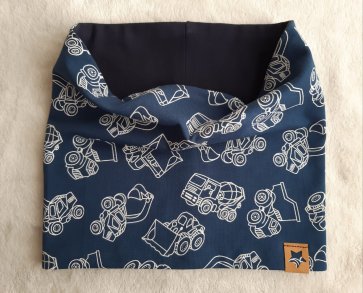 Handmade Loopschal mit fleece Baustelle