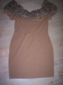 Minikleid Partykleid Kleid Leopard sexy Carmen Stretchkleid Gr. 38