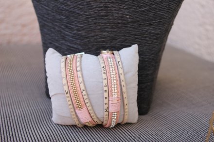 Chocker & Armband Rosa Creme Muschel