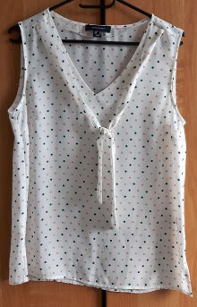 ATMOSPHERE • Top • leicht durchsichtig • 38 •  gepunktet weiß • TOP ZUSTAND