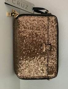 Carpisa Tasche Glitzertasche Clutch Penelope & Monica Cruz Glitzer bronze gold