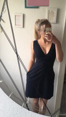 Blaues Cocktailkleid Partykleid Kleid elegant Ausschnitt